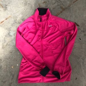 Ladies Pink Under Armour Zip up Running Jacket